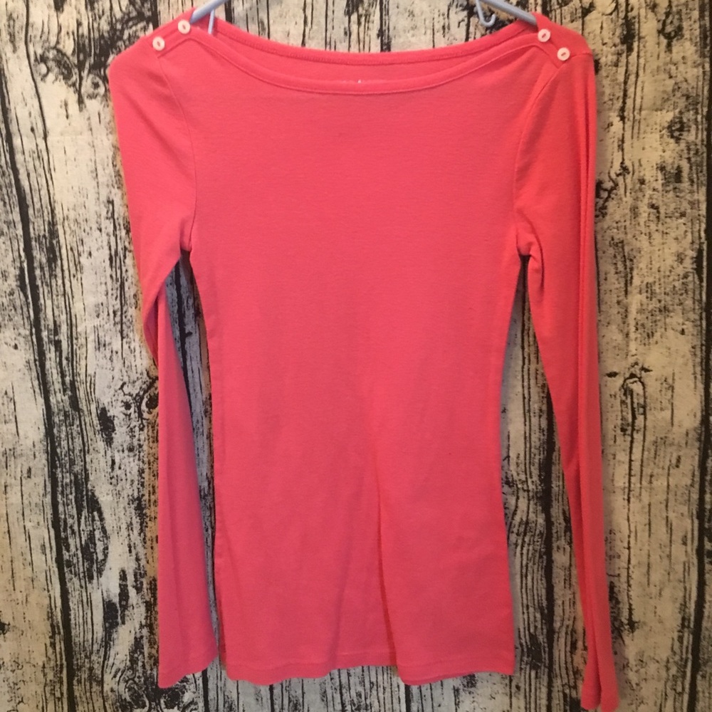 Salmon Pink Long Sleeve Tee